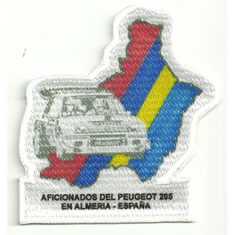 Patch embroidery and textile AFICIONADOS DEL PEUGEOT 205 8cm x 9cm