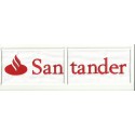 Embroidery and textile patch BANCO SANTANDER WHITE DIVIDED 28cm x 8cm