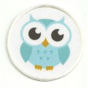 Patch embroidery and textile OWL 7,5cm diametre