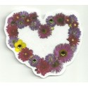 Patch textil HEART OF FLOWERS WITH BRIGHT 9cm x 8cm