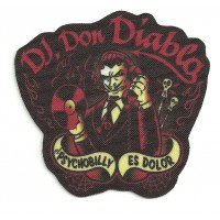 Parche textil DJ. DON DIABLA - ROCKABILLY 7.5cm x 7cm
