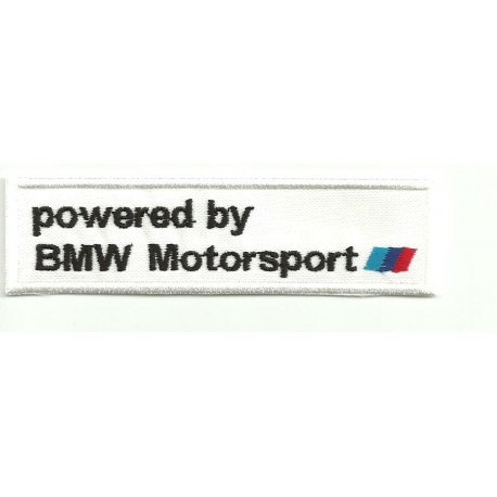 Parche bordado POWERED BY BMW MOTORSPORT 10cm x 3cm