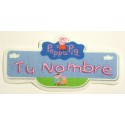 Embroidery and textile patch PERSONALIZED PEPPA PIG NAMETAPE 9cm x 4,5 cm