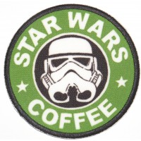 Embroidery and textile patch STAR WARS COFFEE 20cm 