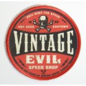 Embroidery and textile patch VINTAGE EVIL 7,4cm