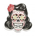 Textile patch SKULL ROCABILLY GIRL 9CM X 8.5CM