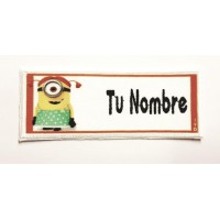 Embroidery and textile patch PERSONALIZED MINION 10,3cm x 4cm