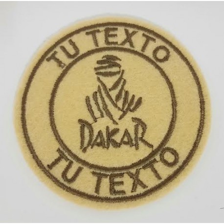 Patch embroidery DAKAR REDONDO BEIGE 7,5cm