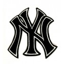 Embroidered patch BLACK WHITE NEW YORK -NY 7.5cm x 8.5cm