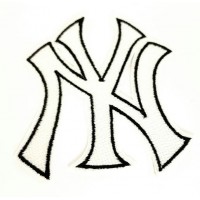 Embroidered patch WHITE -BLACK NEW YORK- NY 7.5cm x 8.5cm