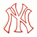 Embroidered patch WHITE -RED NEW YORK-NY 7.5cm x 8.5cm