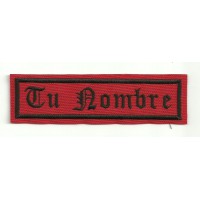 Embroidery Patch RED / BLACK YOUR NAME GOTHIC 10 cm x 2.4 cm