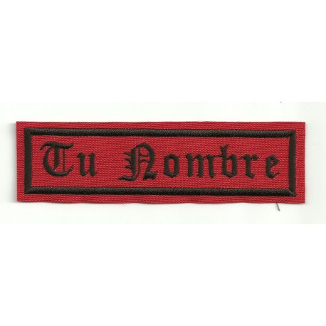 Embroidery Patch RED / BLACK YOUR NAME GOTHIC 10 cm x 2.4 cm