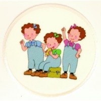Embroidery and textile patch THE THREE TWINS 7,5cm