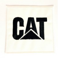 Parche bordado CAT CATERPILLAR BLANCO 5cm x 5cm