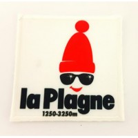Embroidery and textile patch LA PLAGNE 7cm x 7cm 