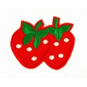  Embroidered patch STRAWBERRIES 6cm x 4.5cm