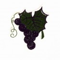 Embroidered patch GRAPES 5cm x 5.5cm
