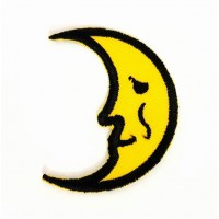 Embroidered patch YELLOW MOON 4,5cm x 6cm