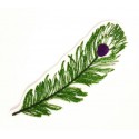  Embroidered patch FEATHER 6cm x 7cm