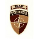 Patch embroidery BROWN ISAF NATO OTAN 5cm x 8,5cm