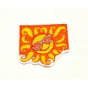 SUN WITH SUNGLASSES embroidered patch 5cm x 4,5cm