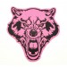 PINK WOLF embroidered patch 10cm x 10cm