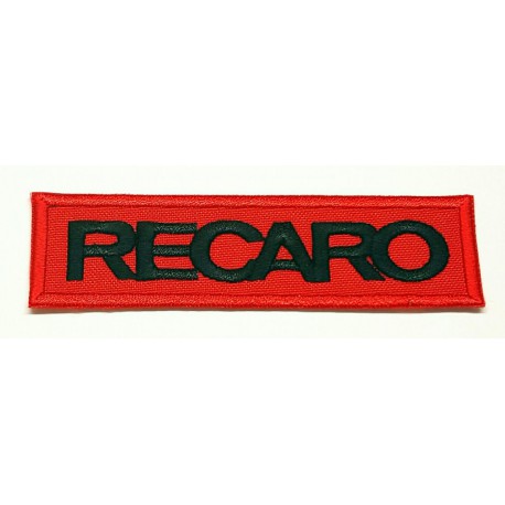 Parche bordado RECARO ROJO / NEGRO 9cm x 2,5cm