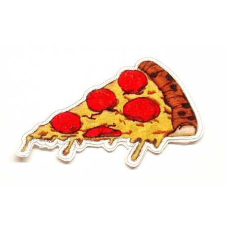 textiles and embroidered patch PORTION PIZZA 8cm x 4.5cm