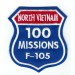 embroidery patch NORTH VIETNAM 100 MISSIONS F-105 7cm x 7,5cm