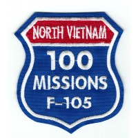 embroidery patch NORTH VIETNAM 100 MISSIONS F-105 7cm x 7,5cm
