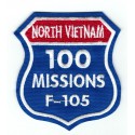Parche bordado NORTH VIETNAM 100 MISSIONS F-105 7cm x 7,5cm