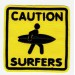 Parche bordado CAUTION SURFERS 7cm x 7cm