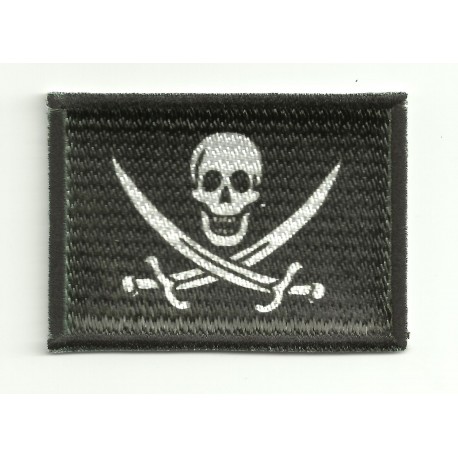 Patch embroidery and textile PIRATE FLAG SWORD - CALICO JACK 7 cm x 5 ...