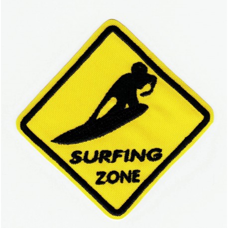 CAUTION SURFERS embroidered patch SURF 7cm x 7cm