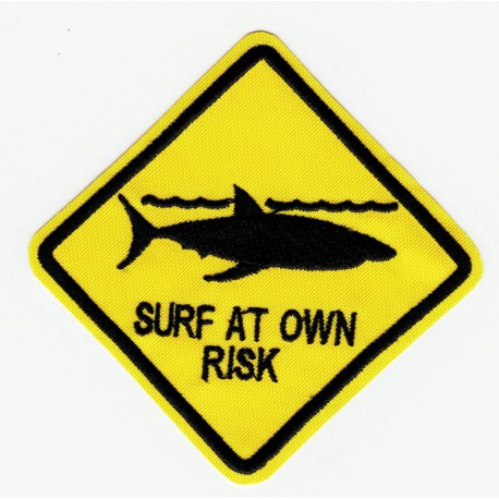 CAUTION SURFERS embroidered patch SURF 7cm x 7cm