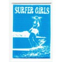 SURFER GIRLS BLUE textile embroidery patch 5cm x 7cm