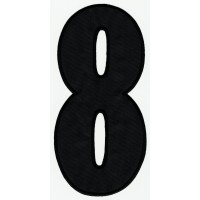Patch embroidery NUMBER 8 BLACK 24cm X 11,5cm 