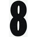 Patch embroidery NUMBER 8 BLACK 24cm X 11,5cm 