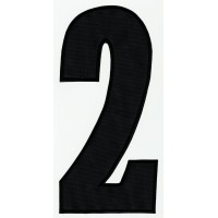 Patch embroidery NUMBER 2 BLACK 24cm X 11,5cm 