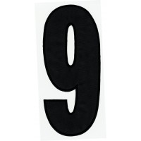 Patch embroidery NUMBER 9 BLACK 16cm X 7cm 