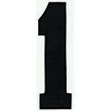 Patch embroidery NUMBER 1 BLACK 16cm X 4,5cm 
