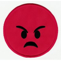 RED EMOTICON 5 embroidered patch 7,5cm 