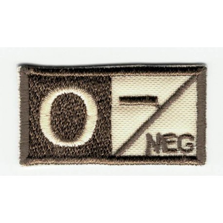 Patch embroidery BLOOD GROUP O NEGATIVE 4cm x 2cm
