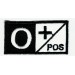 Patch embroidery BLOOD GROUP O POSITIVE BLACK 5cm x 2,5cm