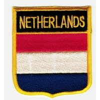 Patch embroidery SHIELD FLAG NETHERLANDS 6cm x 7cm