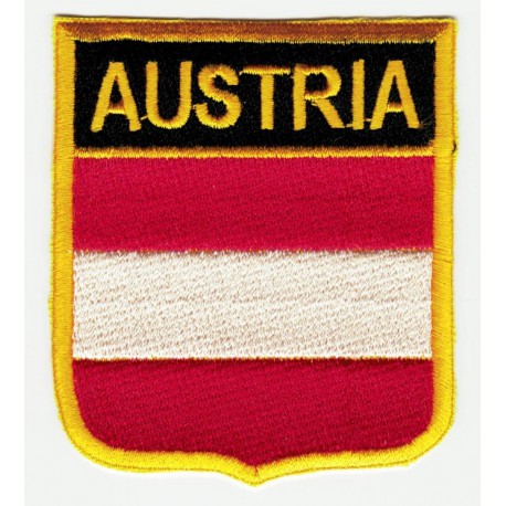 Patch embroidery SHIELD FLAG AUSTRIA 6cm x 7cm