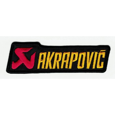Embroidered patch AKRAPOVIC YELLOW 9.5cm x 3cm