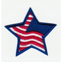 Embroidered patch AMERICAN STAR 4.5cm X 4.5cm