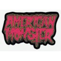 Textile and embroidery patch AMERICAN MONSTER 8.5cm x 6.5cm